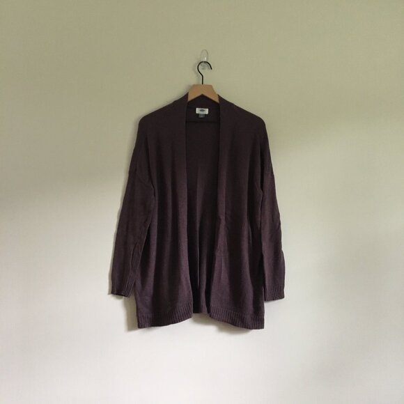 OLD NAVY | plum colored open front knit cardigan - Picture 1 of 8